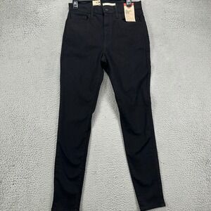Levis 720 Women High-Rise Super Skinny Jeans 30 Black Slim Fit Stretch Denim NEW